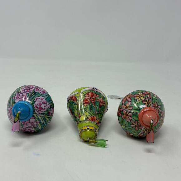Bradford Editions Era of Louis Tiffany Heirloom Porcelain Ornaments #11 set of 3 - Picture 2 of 8